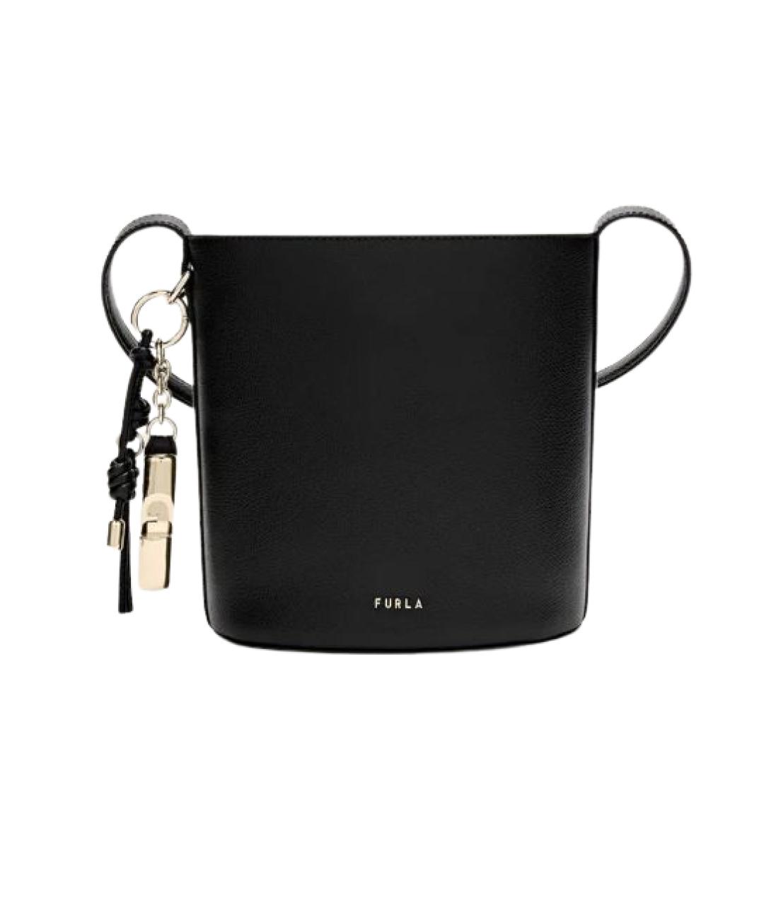FURLA Черная кожаная сумка через плечо, фото 1