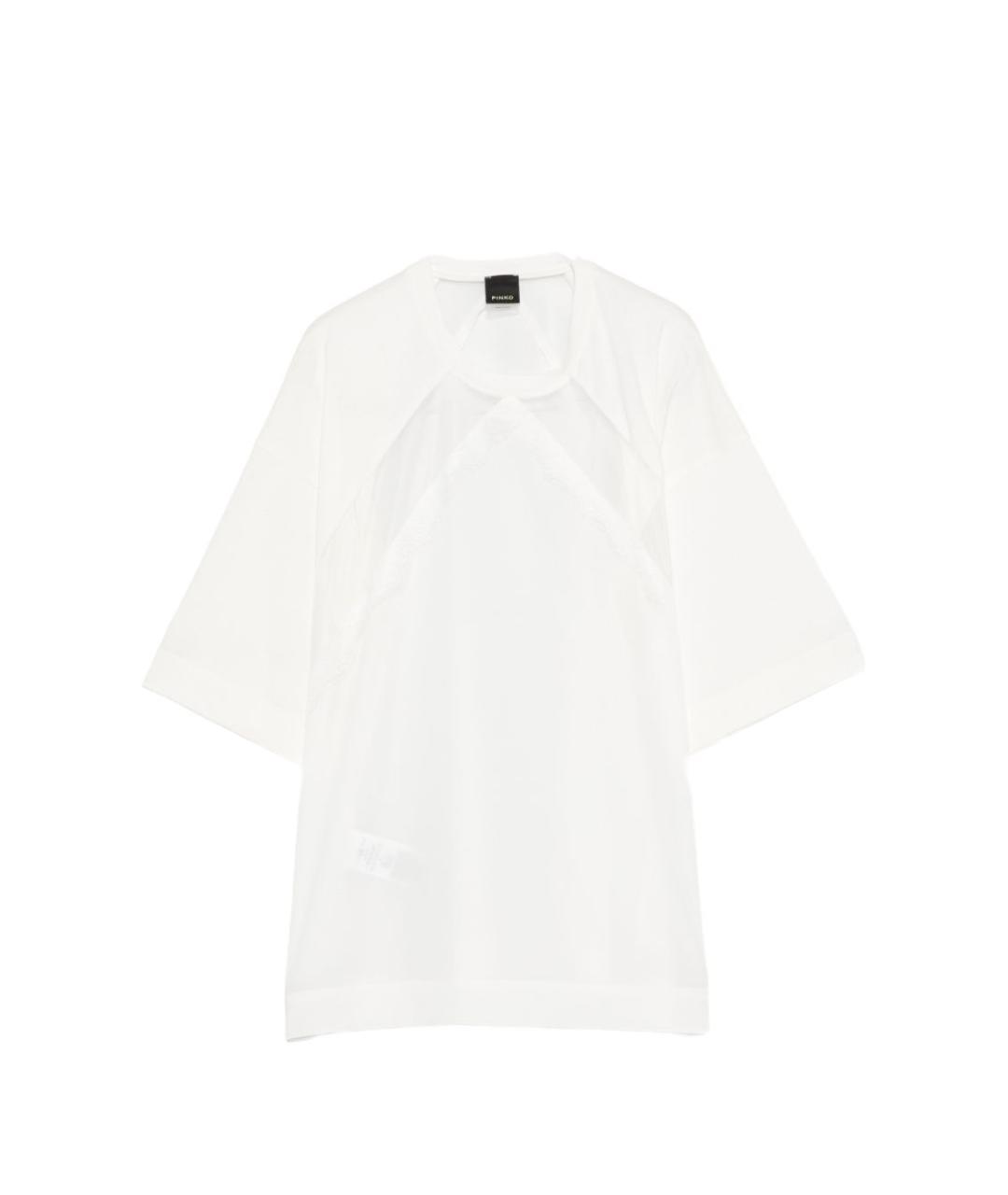 PINKO Белая хлопковая футболка, фото 1