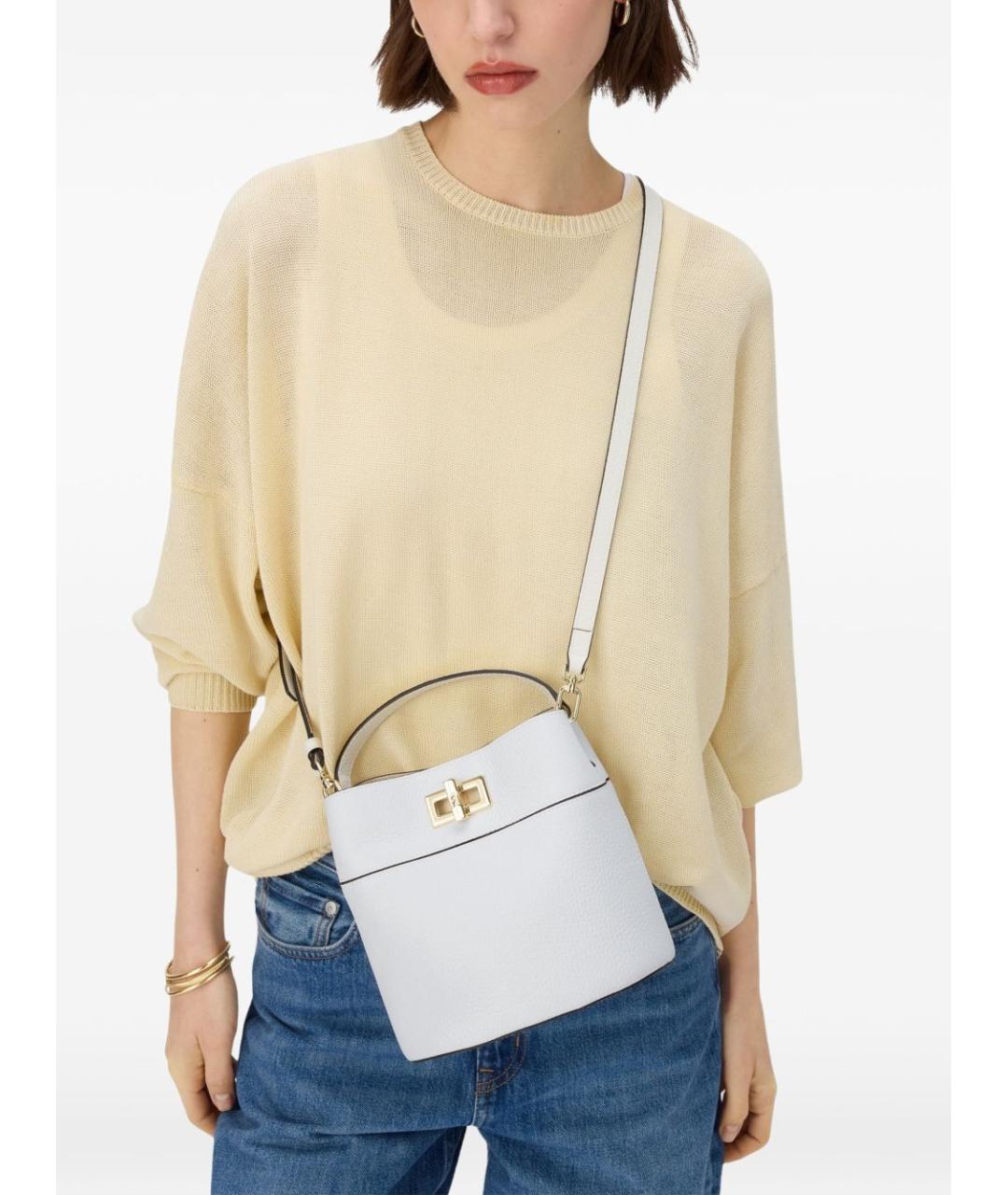 FURLA Белая кожаная сумка с короткими ручками, фото 2