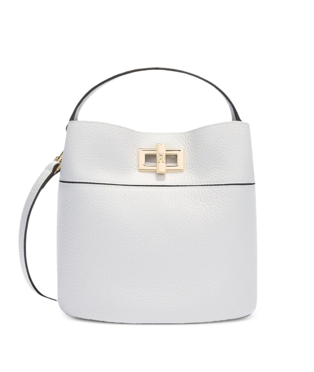 FURLA Белая кожаная сумка с короткими ручками, фото 1