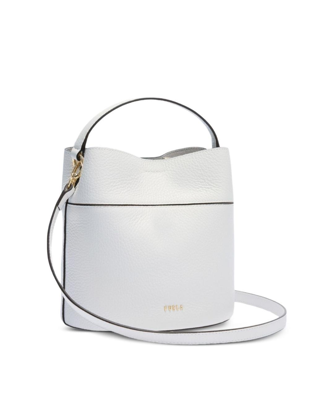 FURLA Белая кожаная сумка с короткими ручками, фото 5