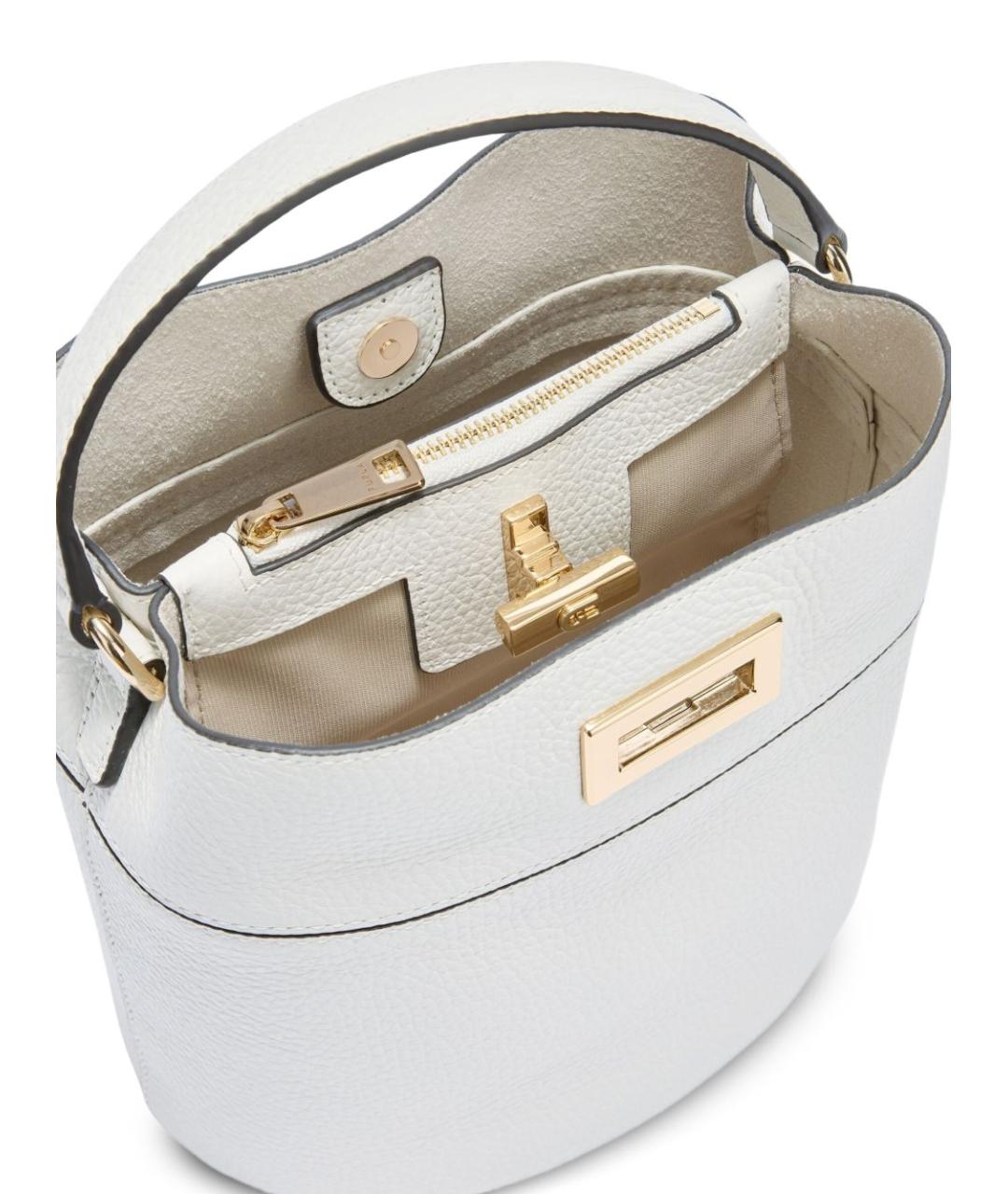 FURLA Белая кожаная сумка с короткими ручками, фото 6