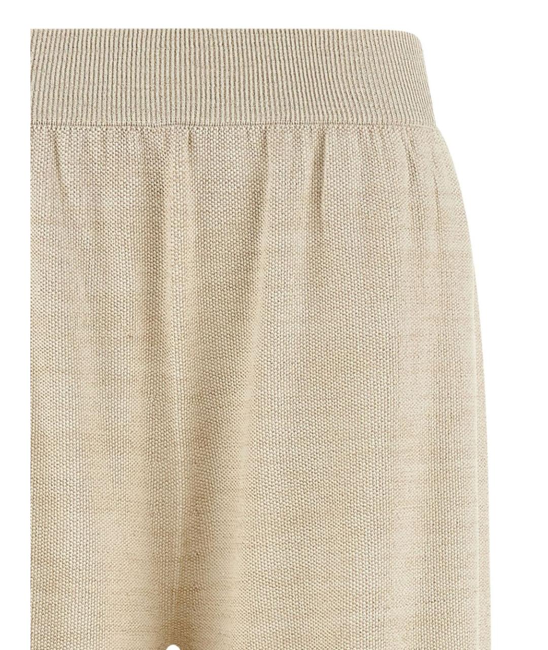FABIANA FILIPPI Бежевые хлопковые прямые брюки, фото 3