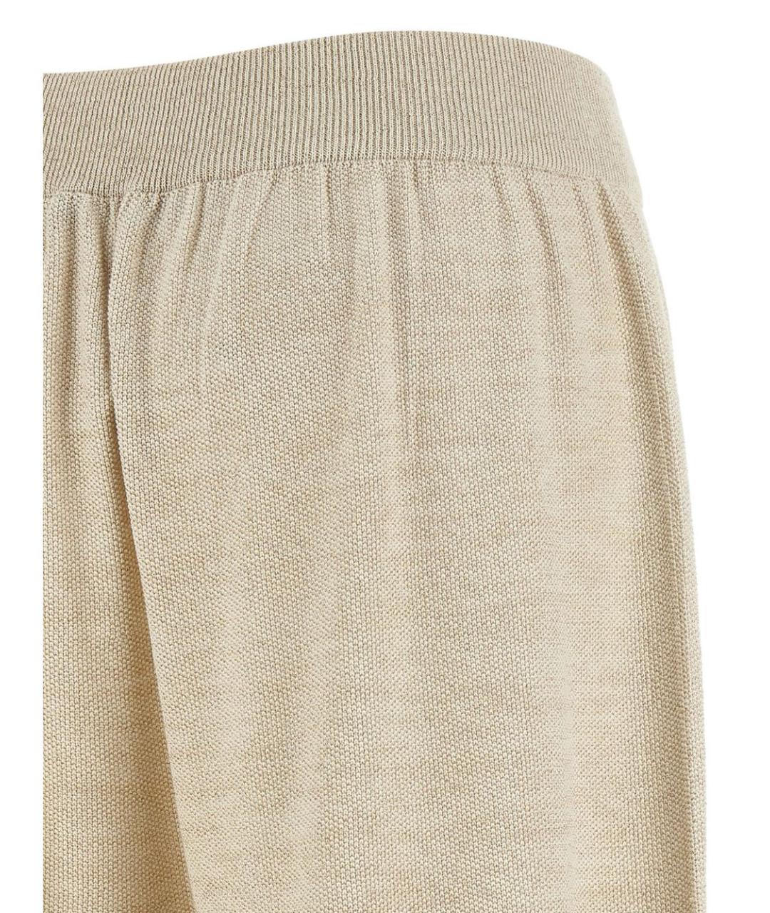 FABIANA FILIPPI Бежевые хлопковые прямые брюки, фото 4