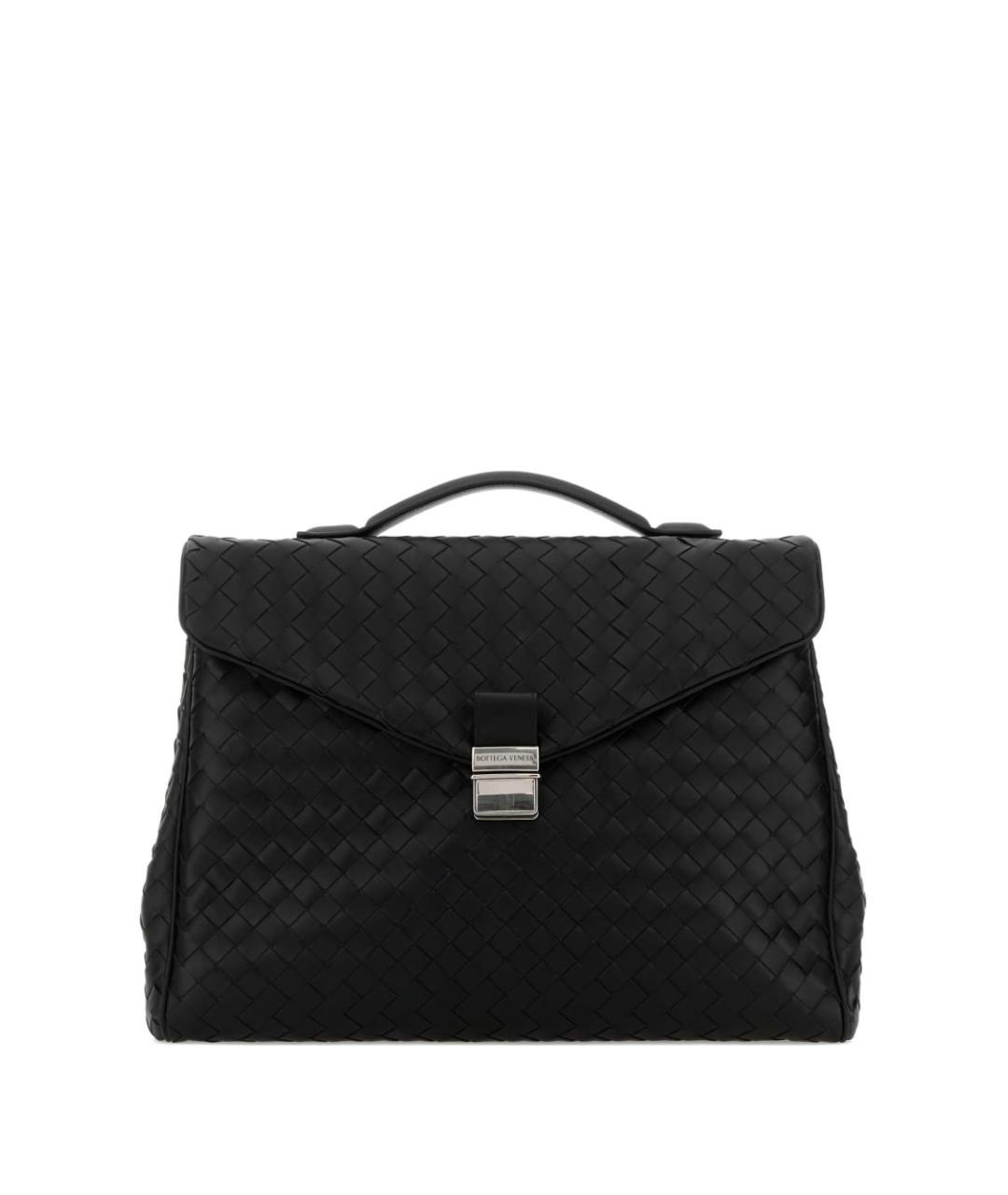 BOTTEGA VENETA Черная кожаная сумка тоут, фото 1