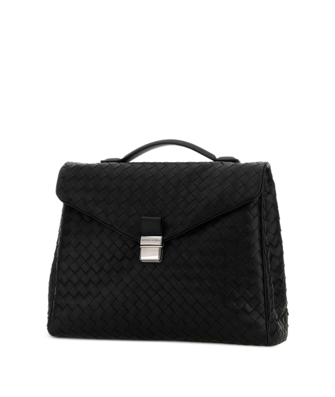 BOTTEGA VENETA Черная кожаная сумка тоут, фото 3