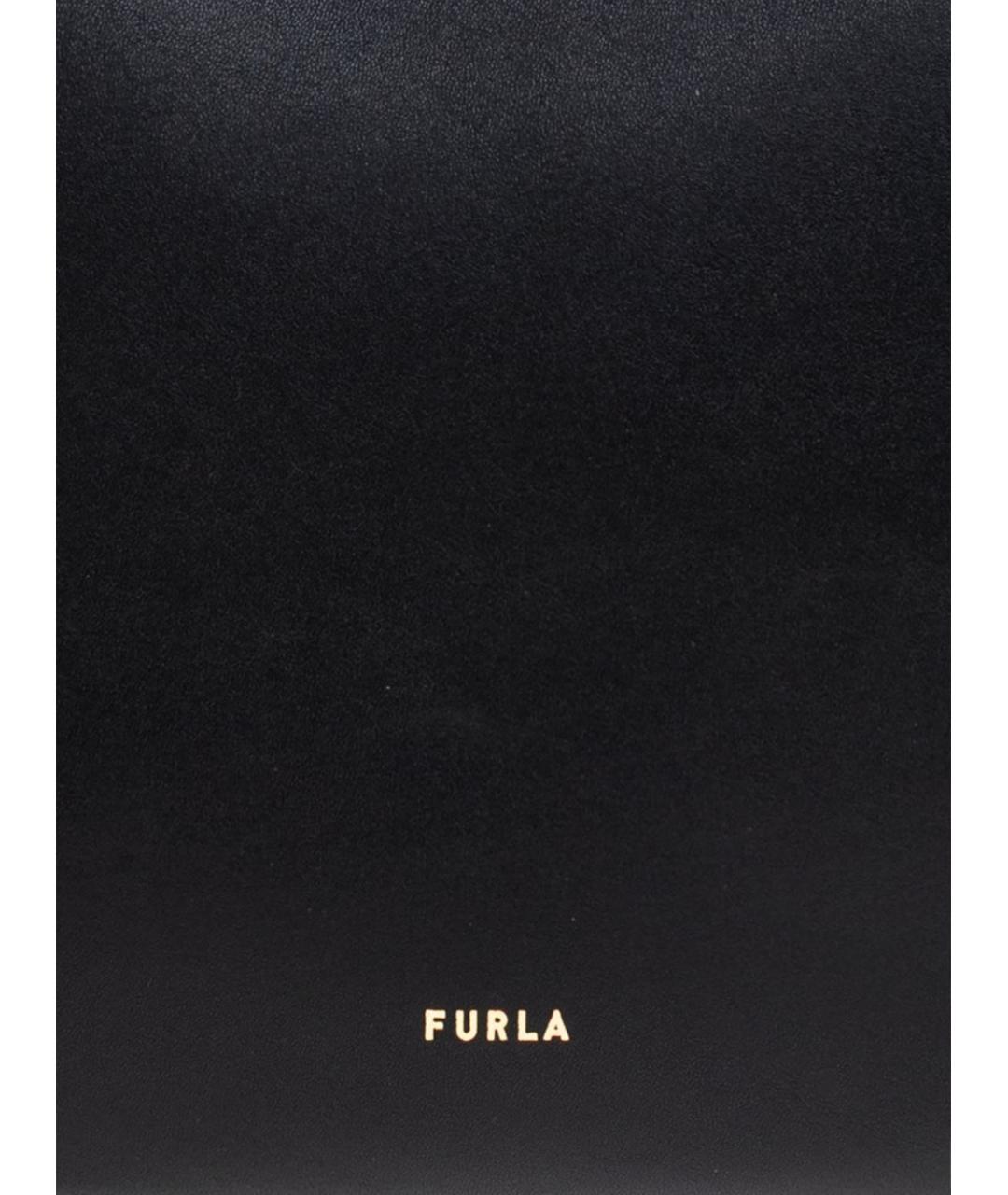 FURLA Черная кожаная сумка тоут, фото 4