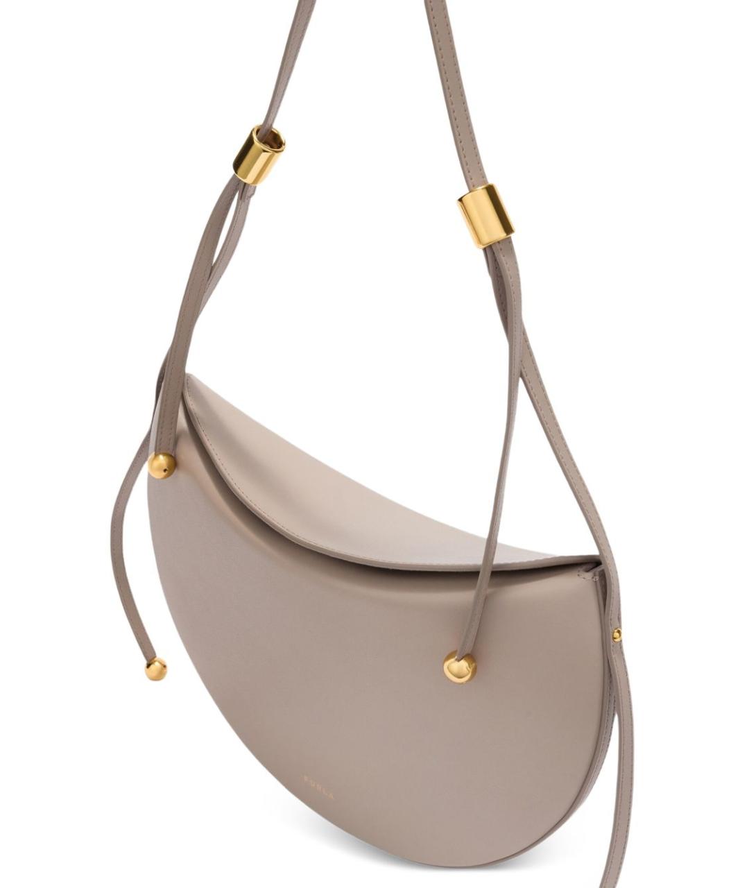 FURLA Бежевая кожаная сумка через плечо, фото 2