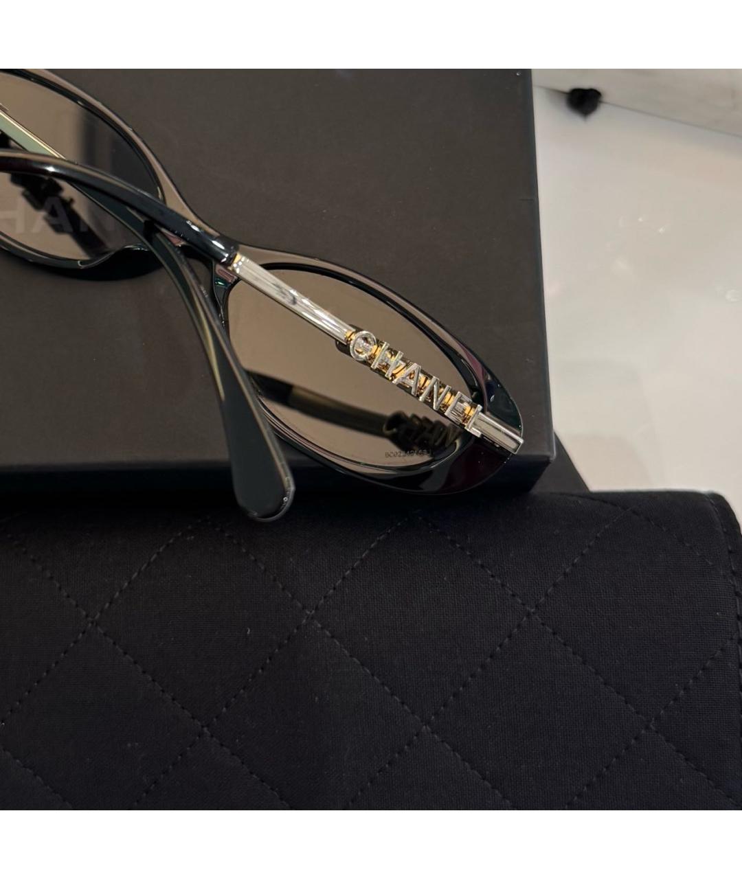 CHANEL Черные металлические солнцезащитные очки, фото 4