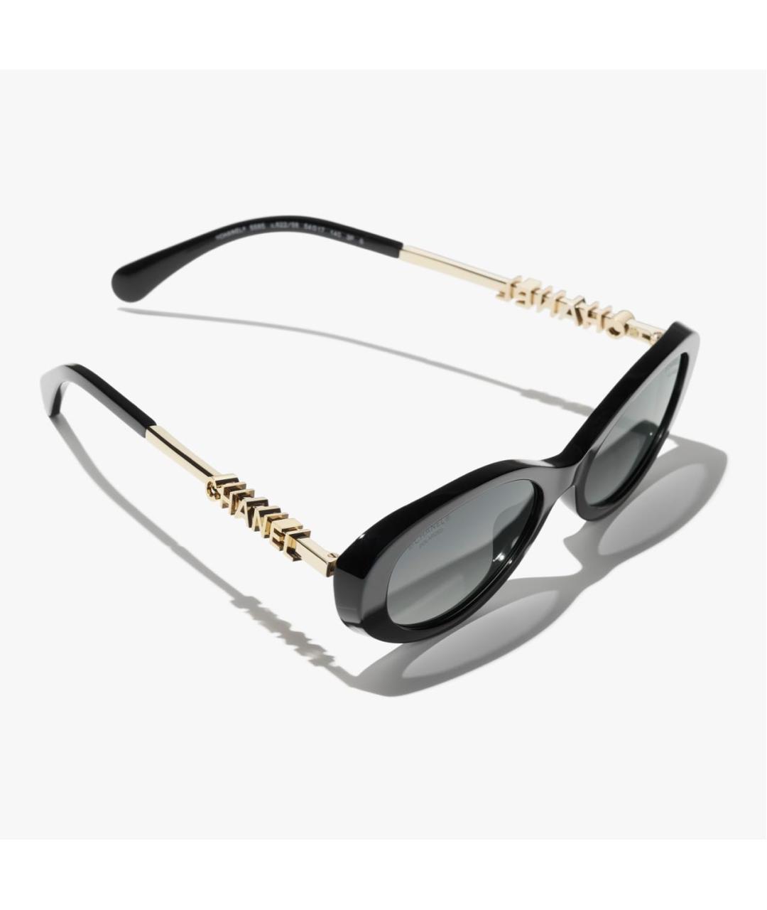 CHANEL Черные металлические солнцезащитные очки, фото 2