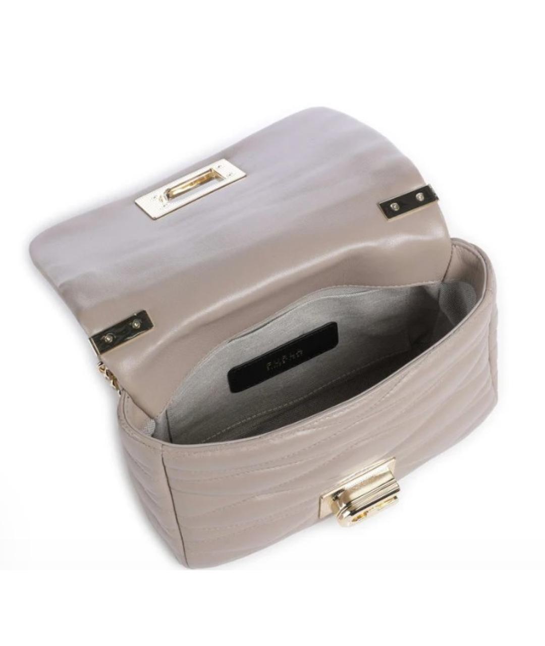 FURLA Бежевая кожаная сумка через плечо, фото 5