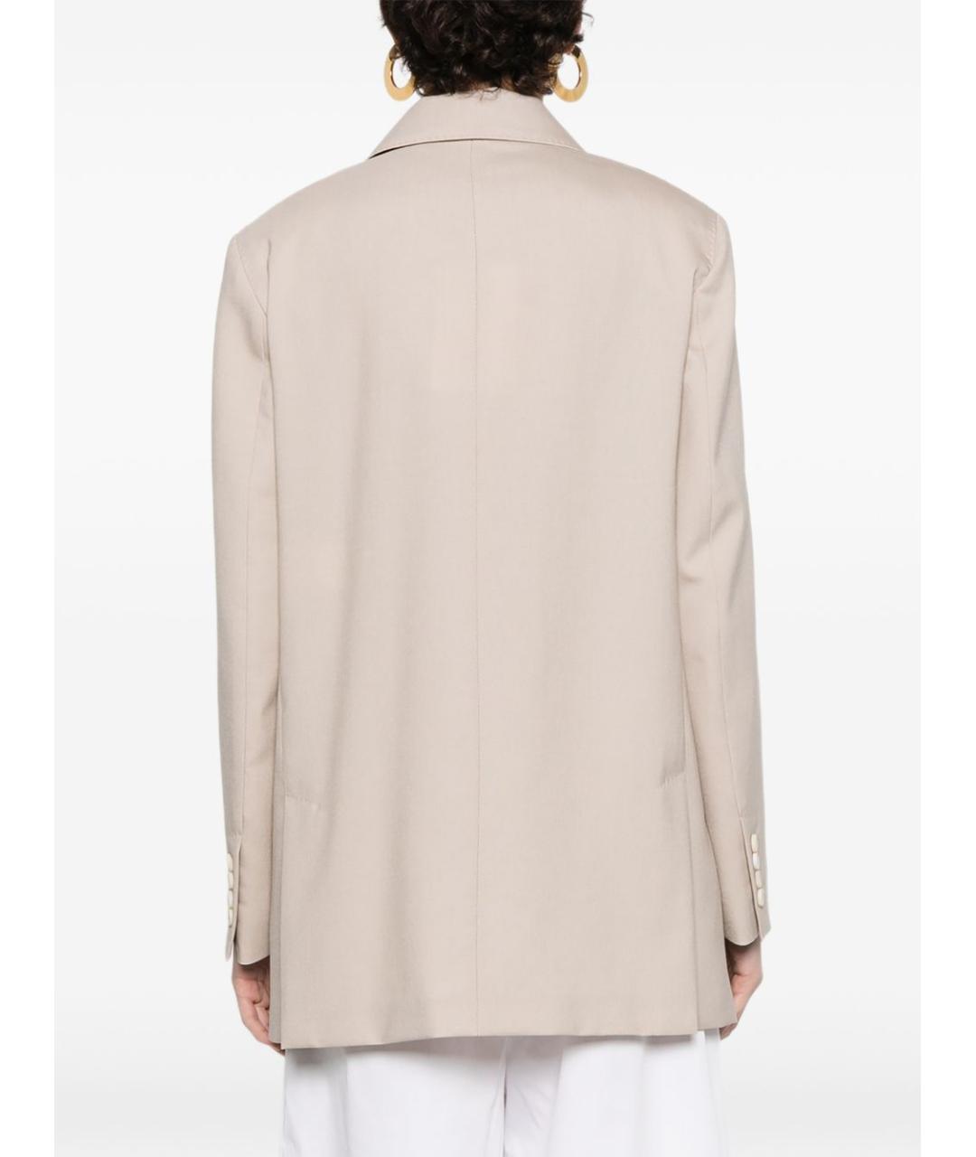 MAX MARA Бежевый шерстяной жакет/пиджак, фото 5