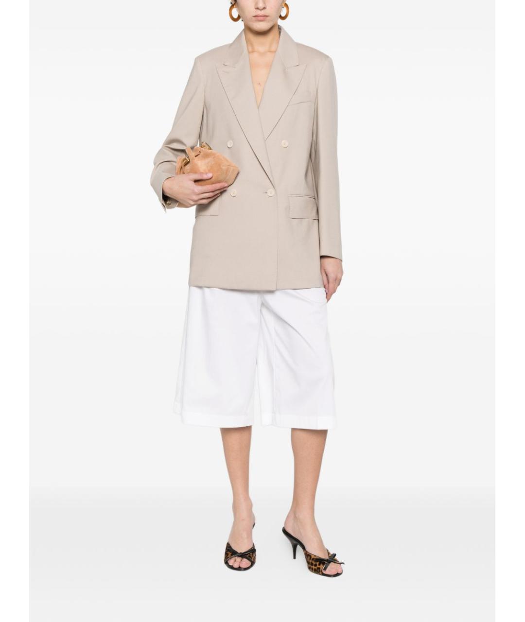 MAX MARA Бежевый шерстяной жакет/пиджак, фото 3
