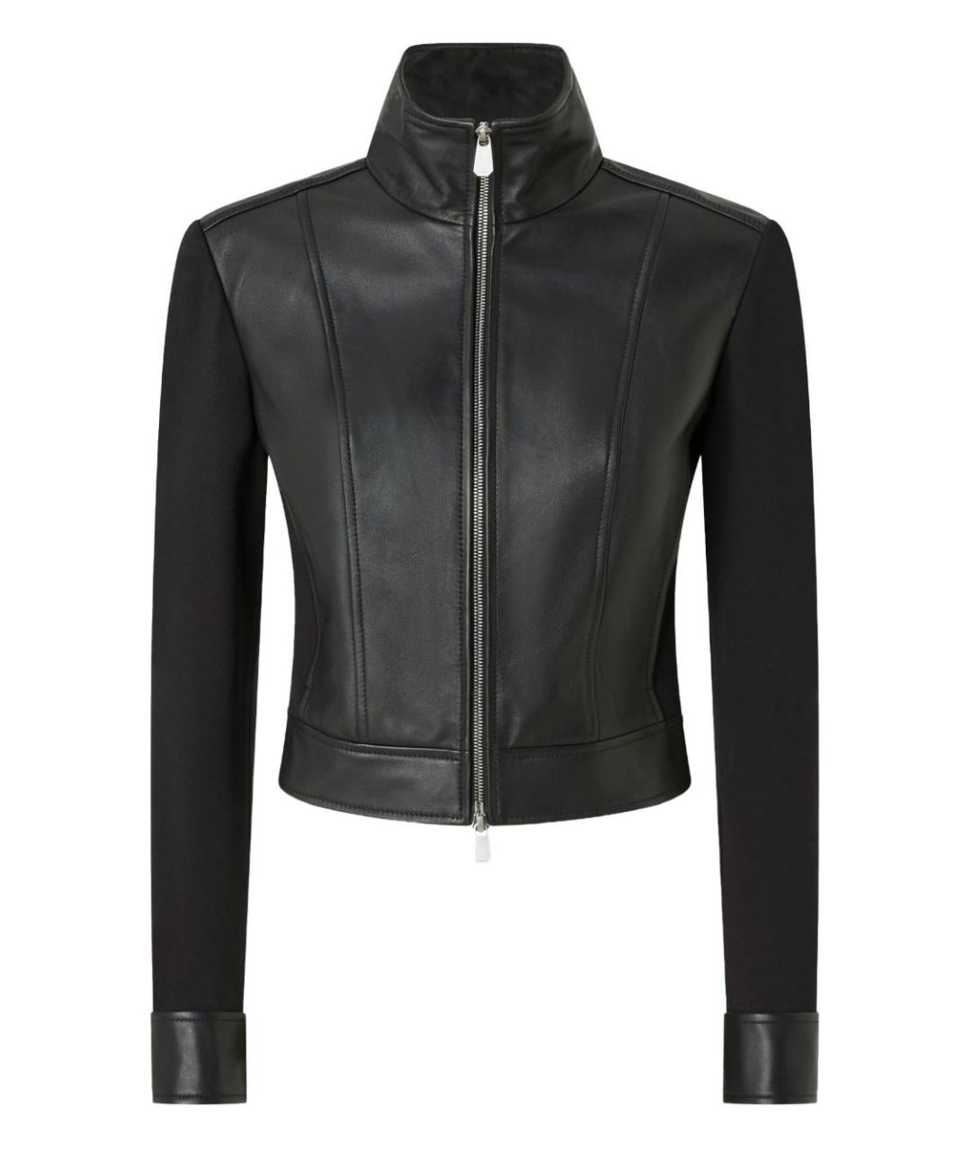 PINKO Черная кожаная куртка, фото 1