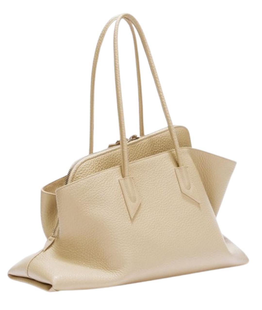 THE ATTICO Бежевая кожаная сумка тоут, фото 2