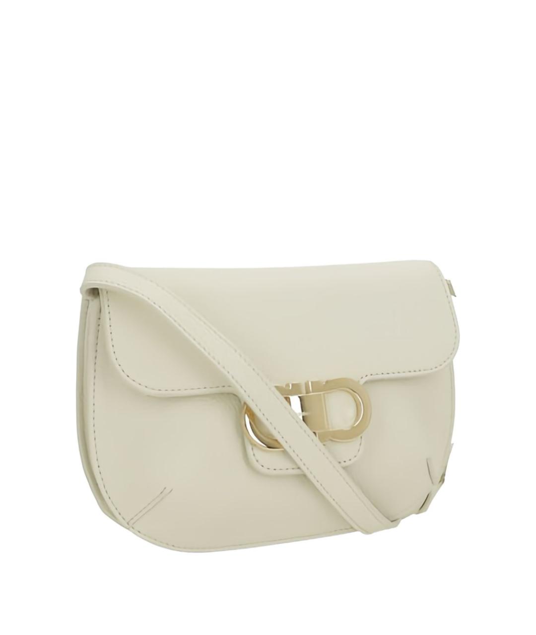 FERRAGAMO Белая кожаная сумка через плечо, фото 3