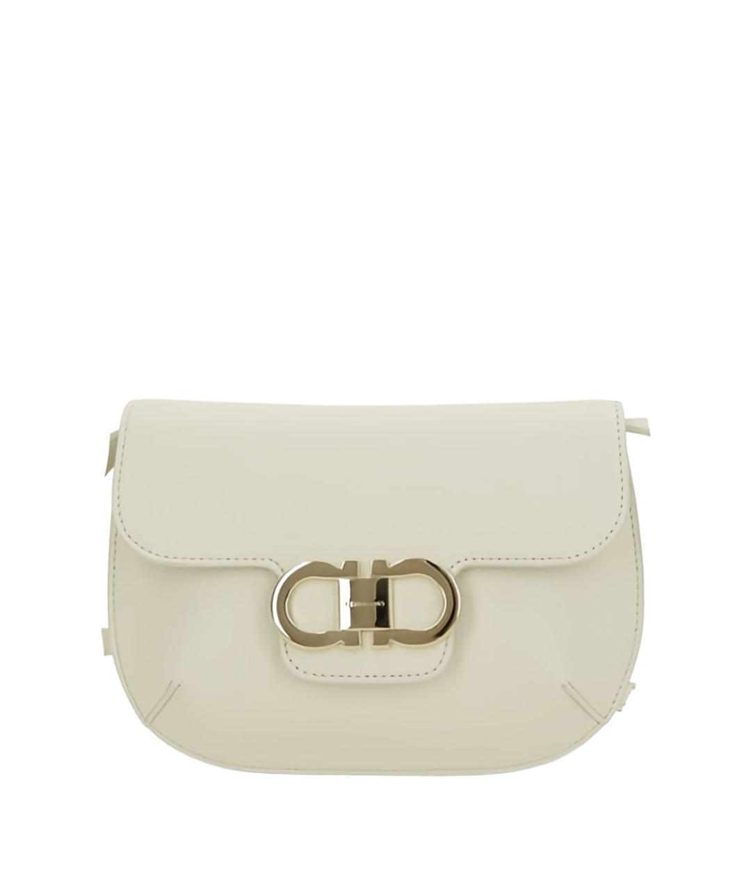 FERRAGAMO Белая кожаная сумка через плечо, фото 1