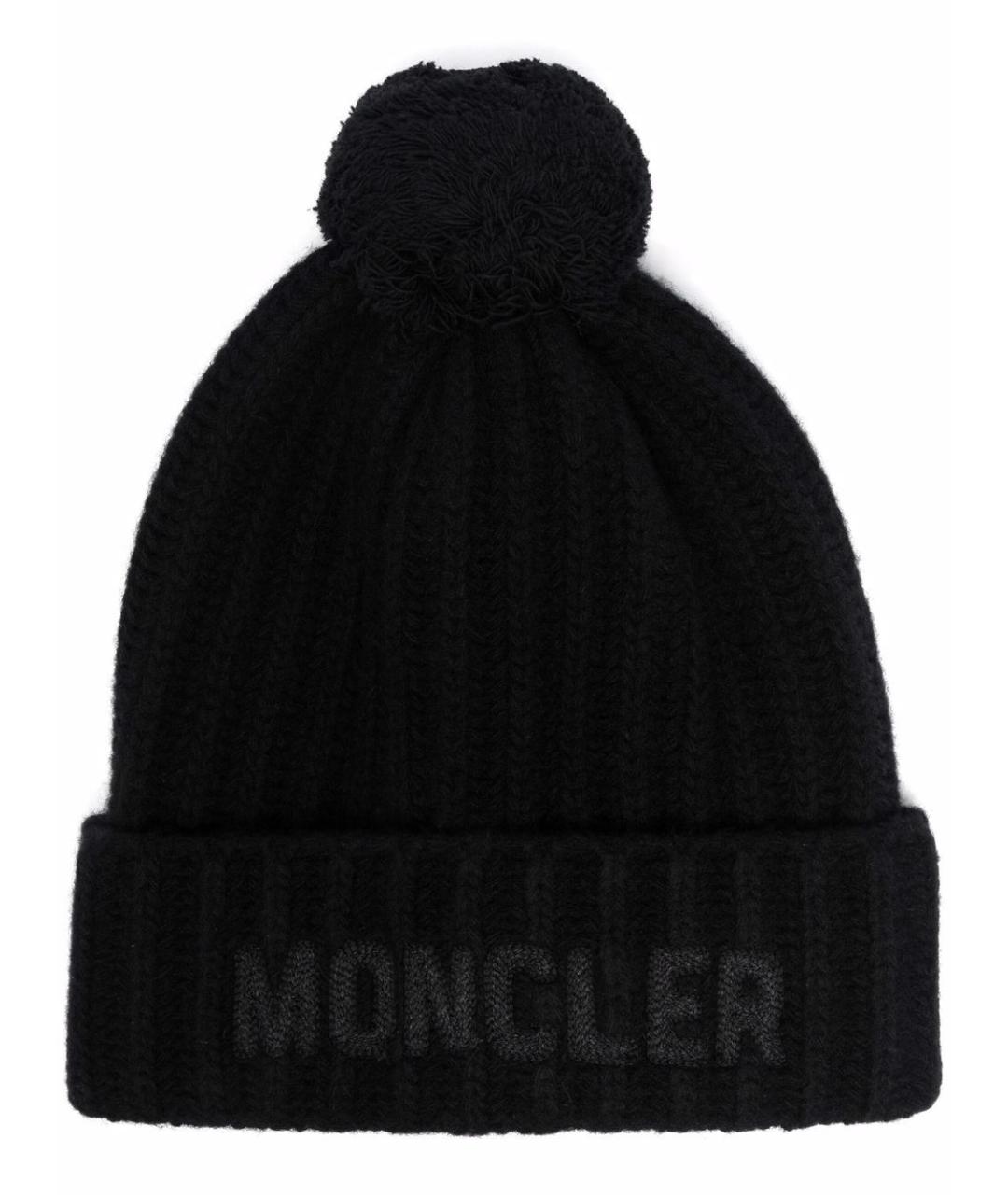 MONCLER GRENOBLE Черная шерстяная шапка, фото 1