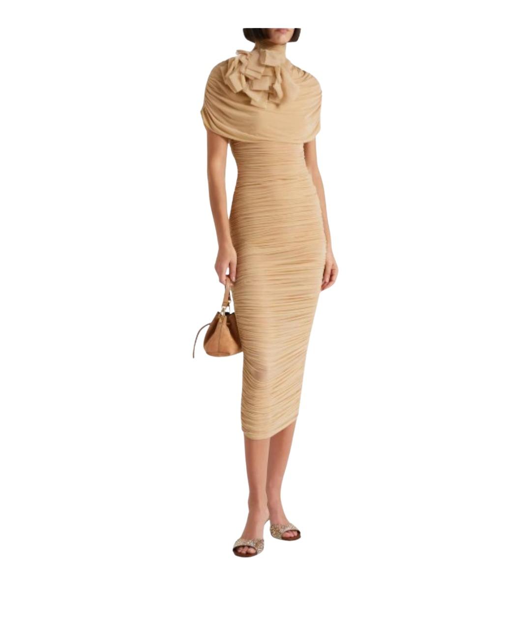 JIMMY CHOO Бежевая замшевая сумка с короткими ручками, фото 5