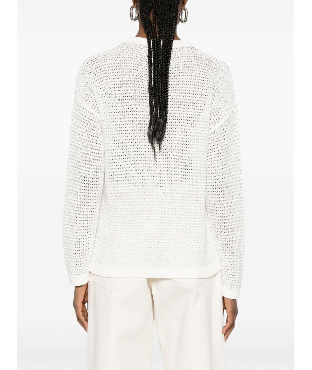 FABIANA FILIPPI Белый хлопковый джемпер / свитер, фото 5