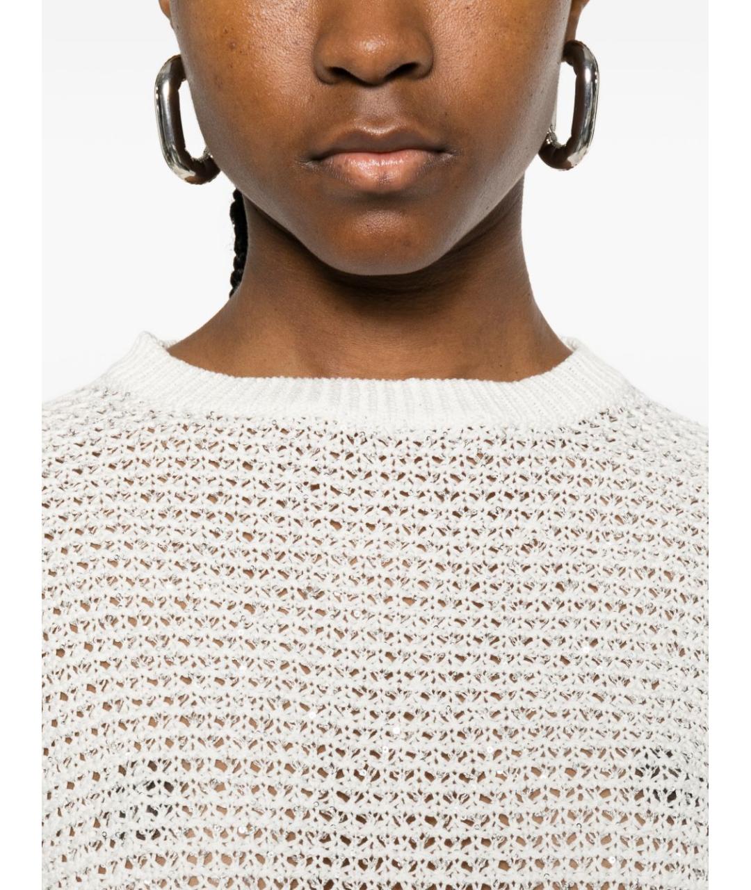 FABIANA FILIPPI Белый хлопковый джемпер / свитер, фото 3