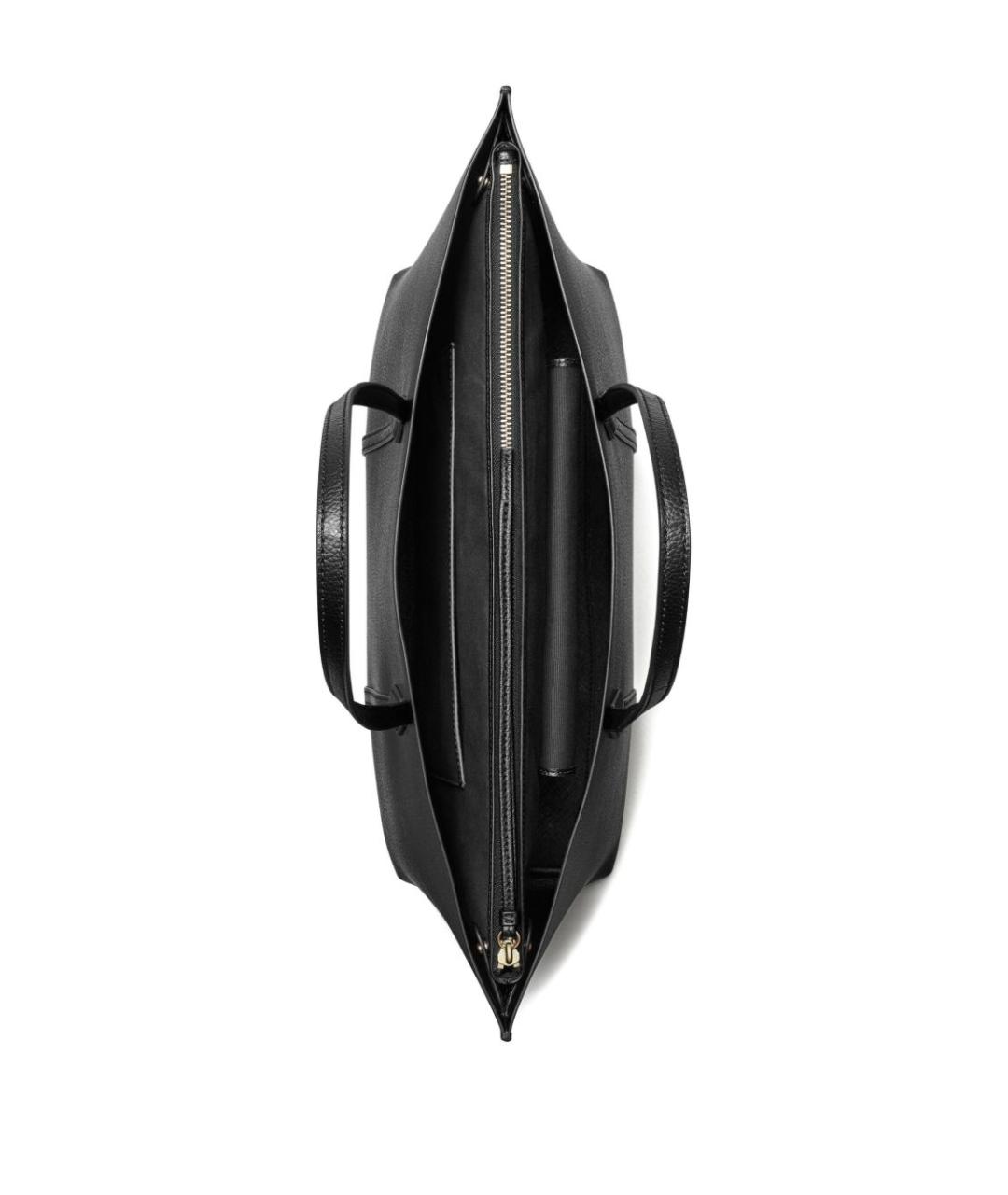 TORY BURCH Черная кожаная сумка тоут, фото 2