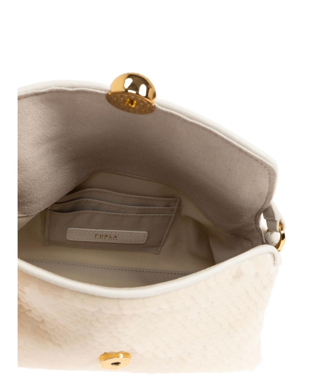 FURLA Бежевая кожаная сумка с короткими ручками, фото 6