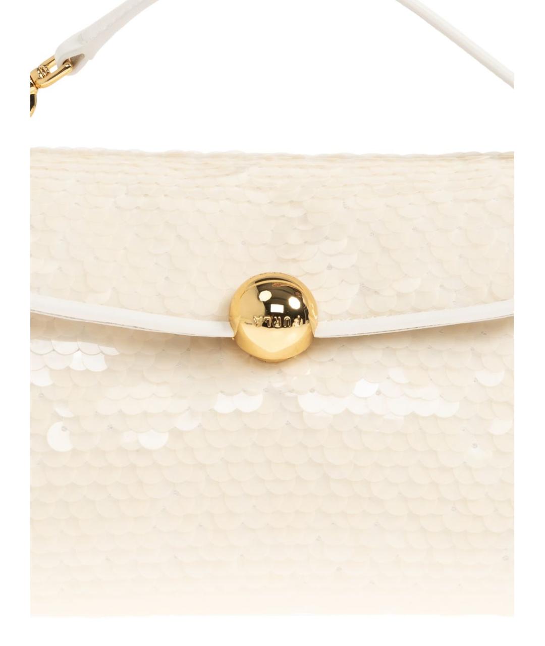 FURLA Бежевая кожаная сумка с короткими ручками, фото 4