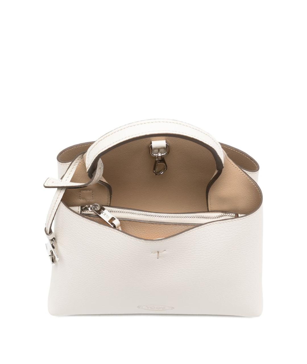 TOD'S Белая кожаная сумка с короткими ручками, фото 2