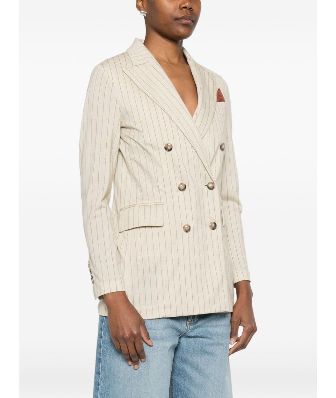 CIRCOLO 1901 Бежевый хлопковый жакет/пиджак, фото 5