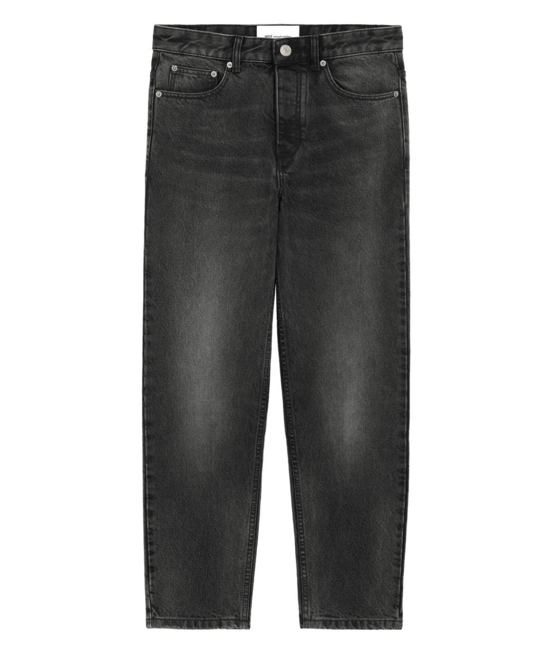 Ami Paris Черные хлопковые прямые джинсы, фото 1