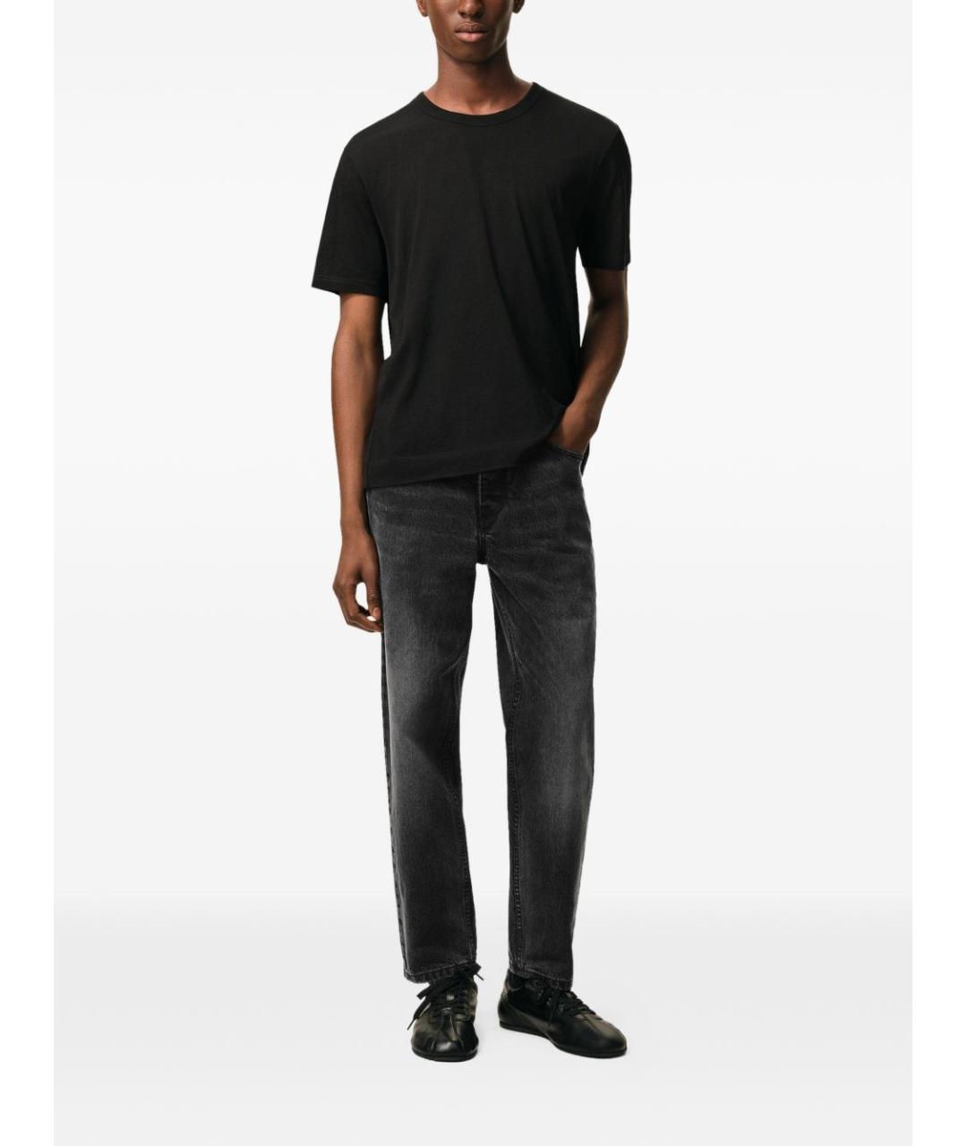 Ami Paris Черные хлопковые прямые джинсы, фото 3