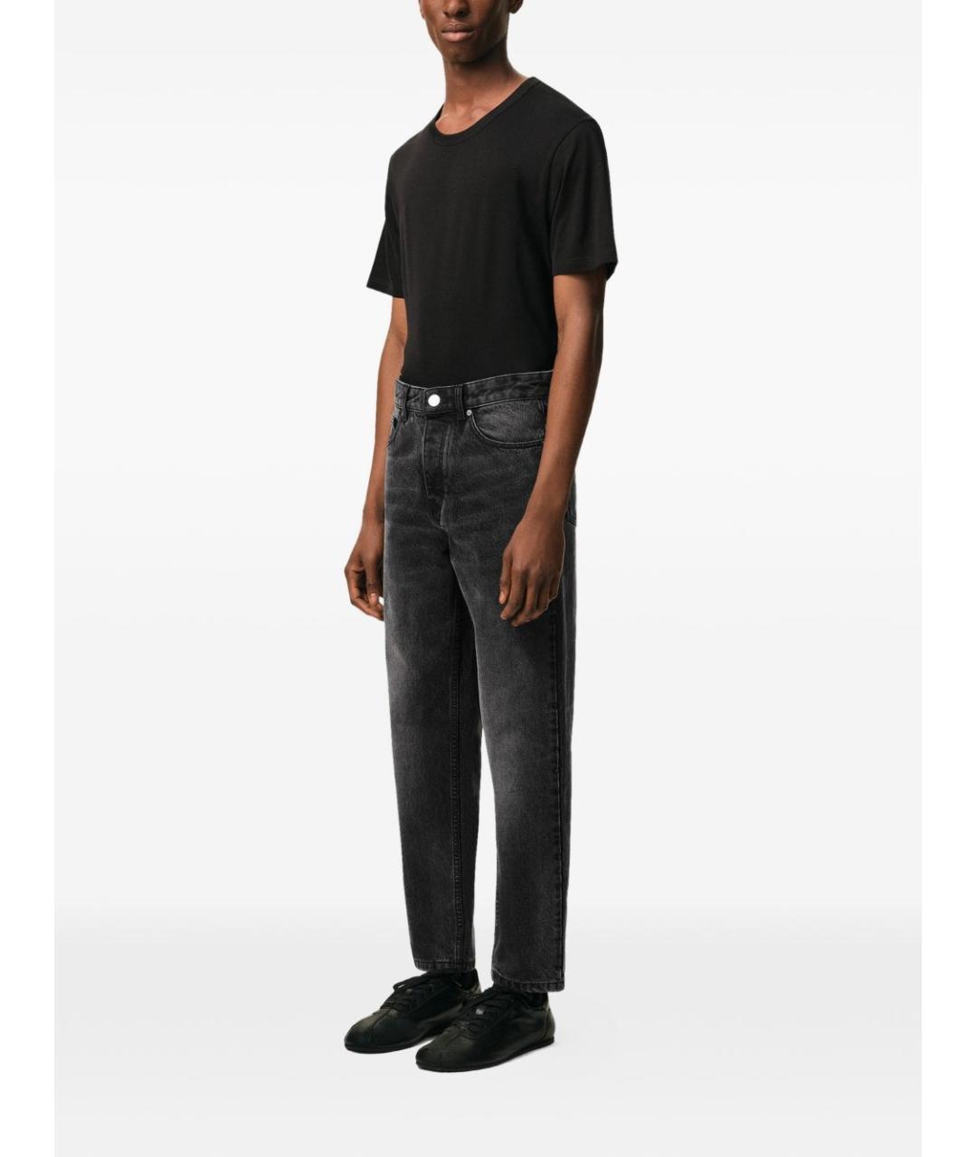 Ami Paris Черные хлопковые прямые джинсы, фото 4