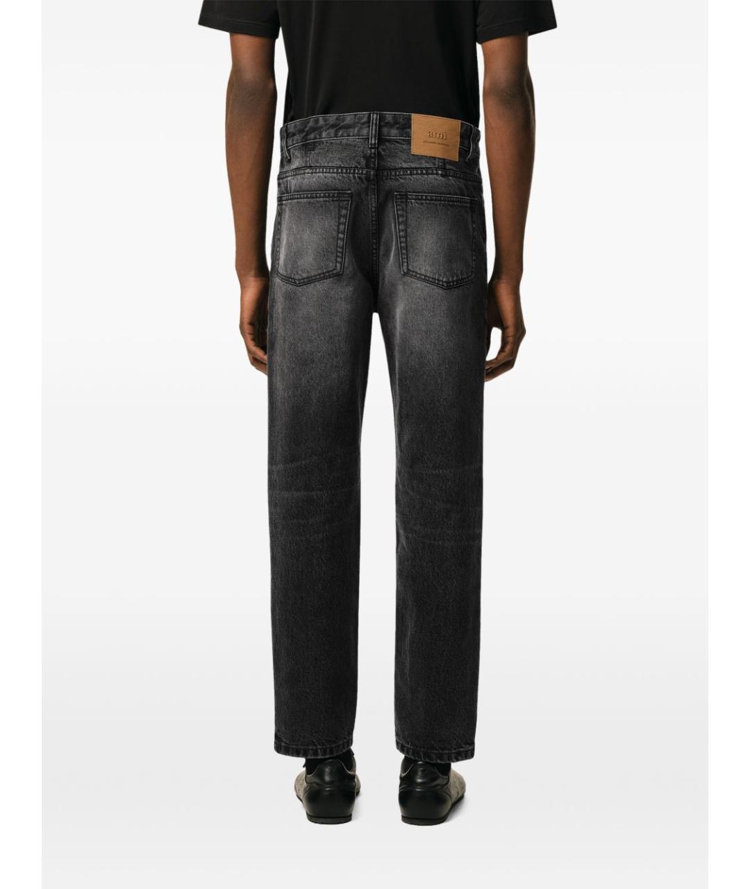 Ami Paris Черные хлопковые прямые джинсы, фото 5