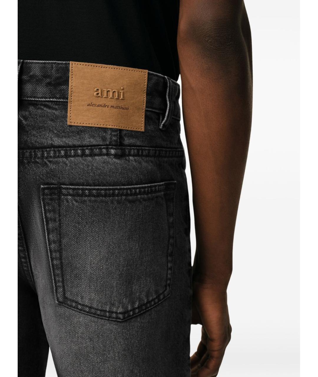 Ami Paris Черные хлопковые прямые джинсы, фото 2