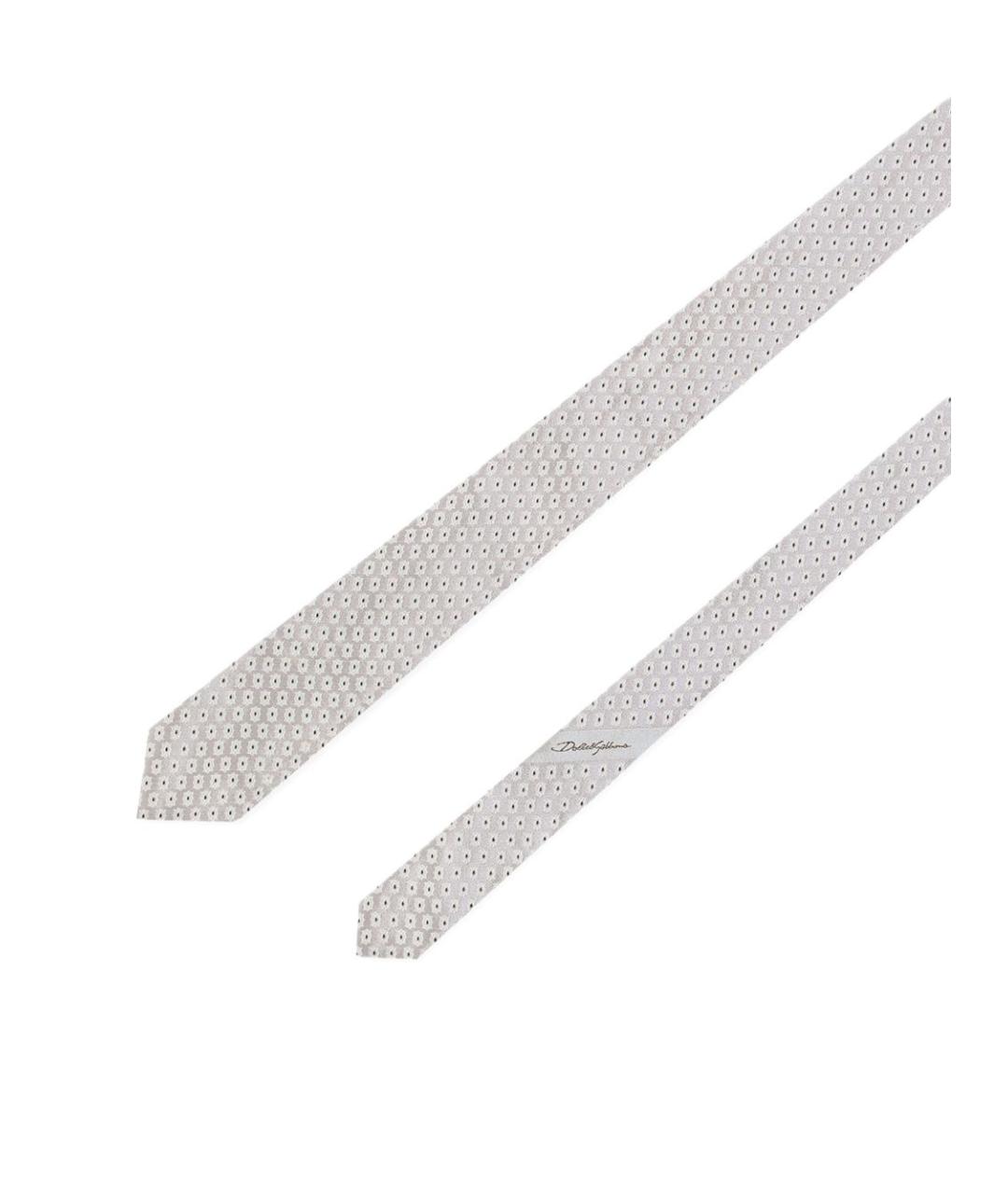 DOLCE&GABBANA Серый шелковый галстук, фото 3