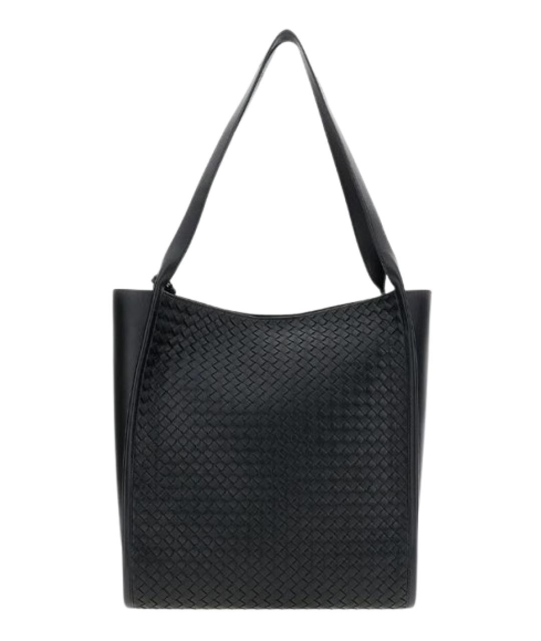 BOTTEGA VENETA Черная кожаная сумка тоут, фото 2