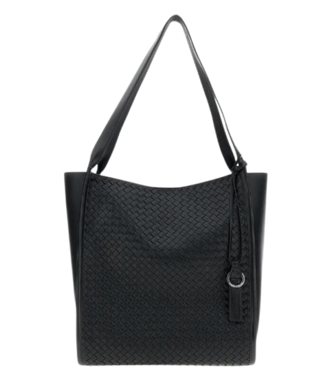 BOTTEGA VENETA Черная кожаная сумка тоут, фото 1