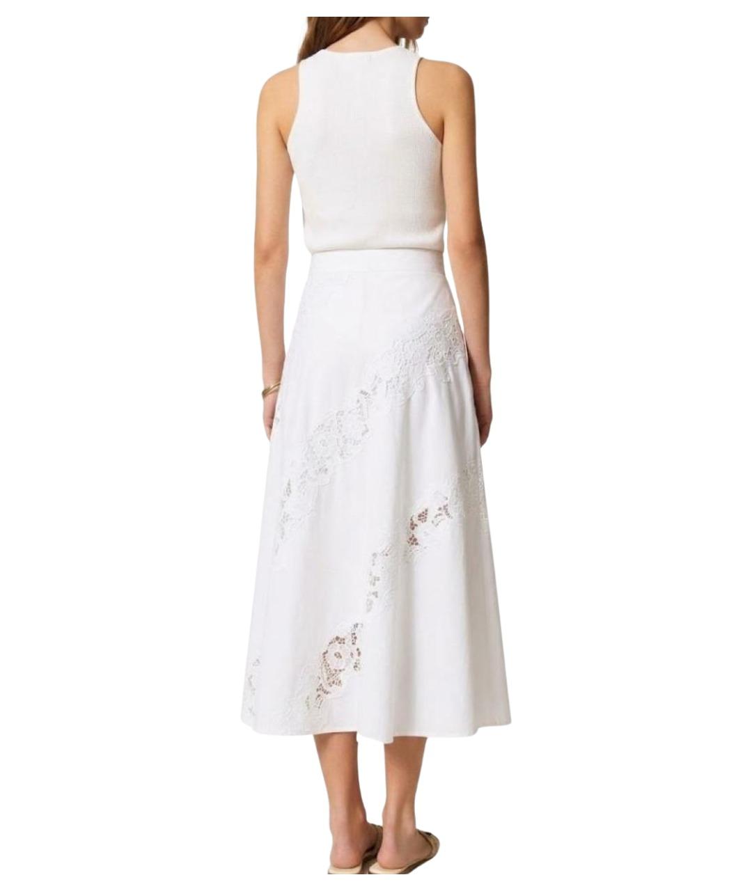 TWIN-SET Белая юбка миди, фото 2