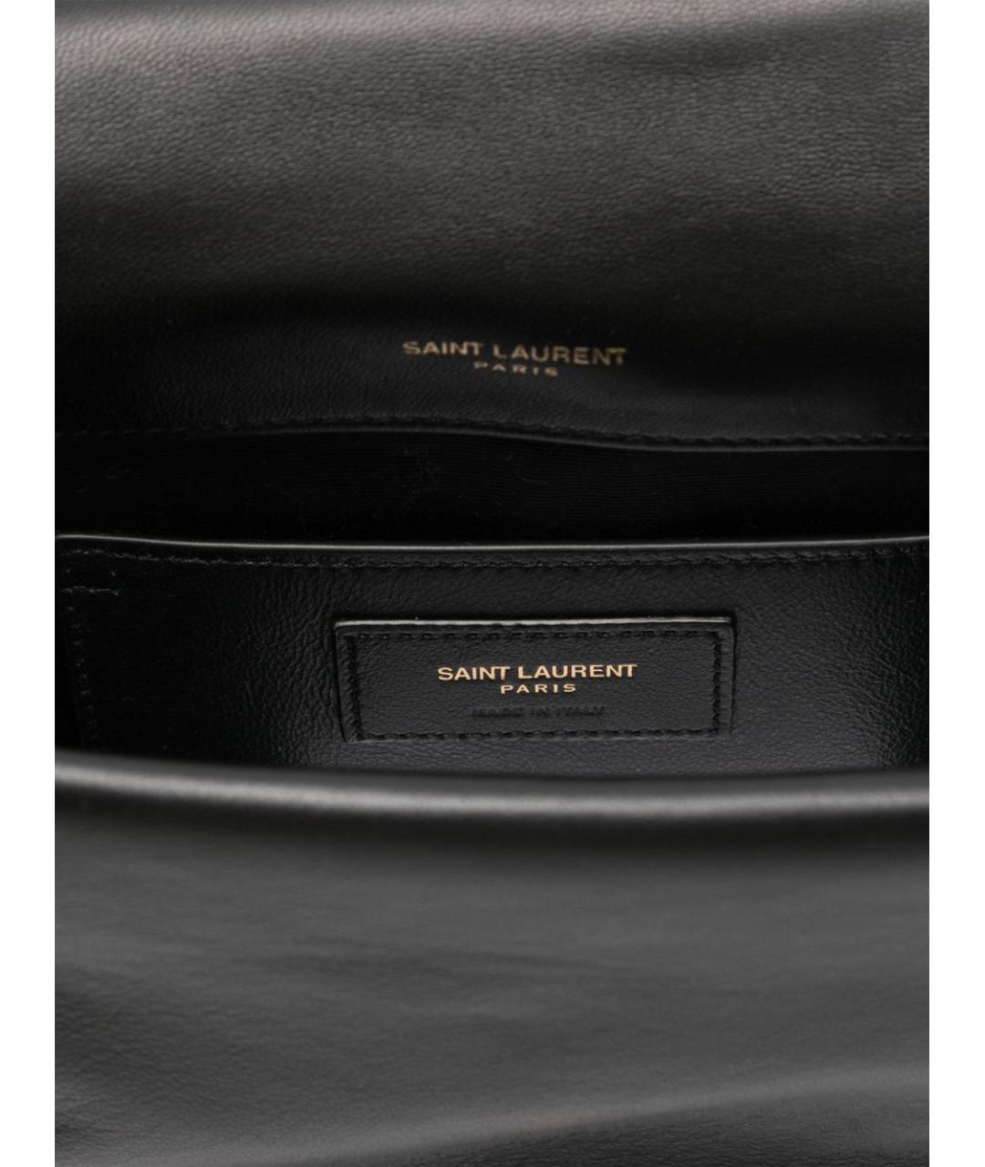 SAINT LAURENT Черная кожаная сумка через плечо, фото 3