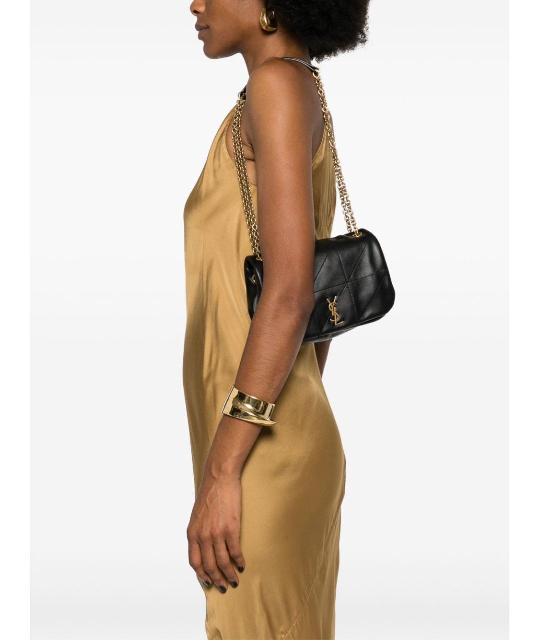SAINT LAURENT Черная кожаная сумка через плечо, фото 7