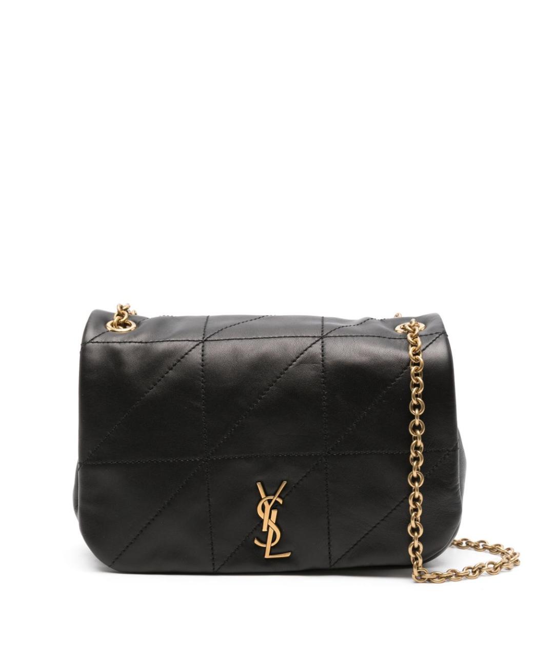 SAINT LAURENT Черная кожаная сумка через плечо, фото 5