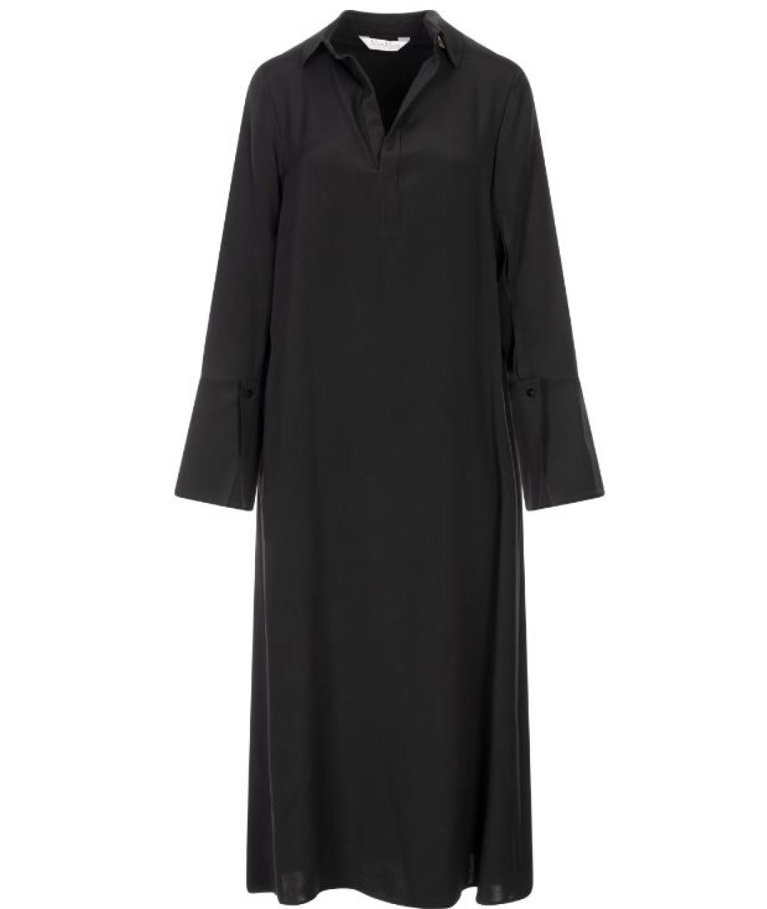 MAX MARA Черное шелковое повседневное платье, фото 1