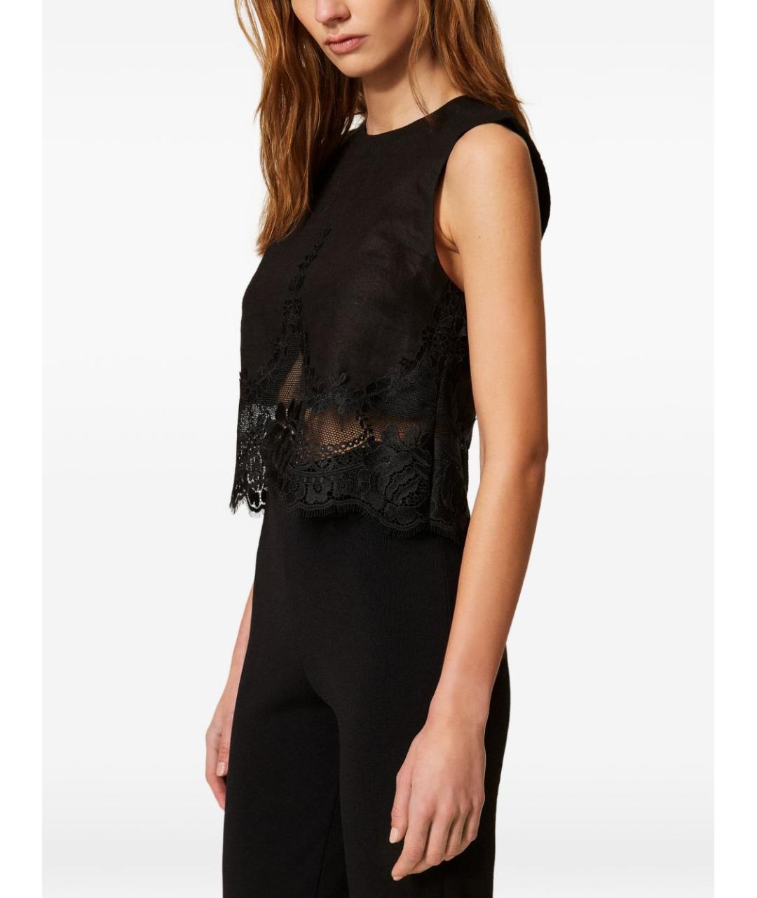 TWIN-SET Черная льняная блузы, фото 2