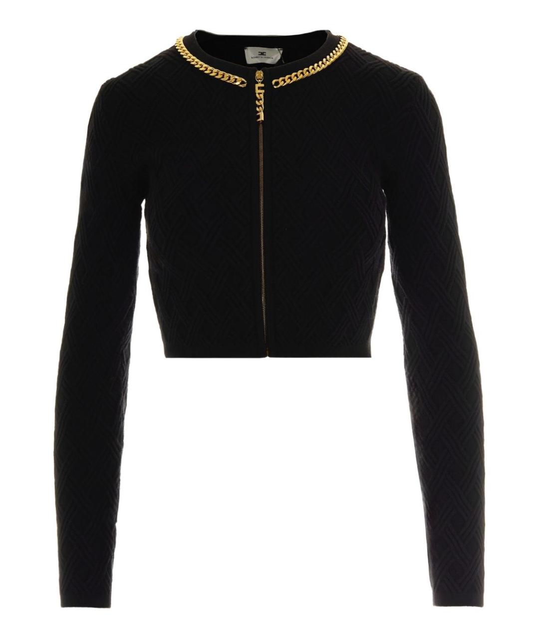 ELISABETTA FRANCHI Черный вискозный кардиган, фото 1