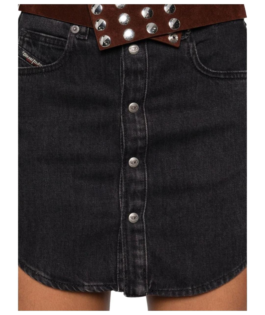 DIESEL Черная юбка миди, фото 3