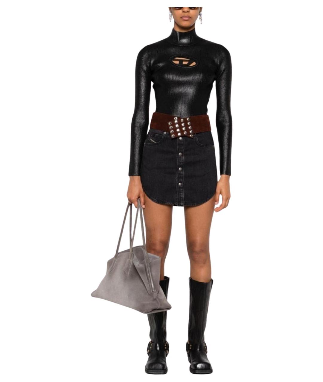 DIESEL Черная юбка миди, фото 2