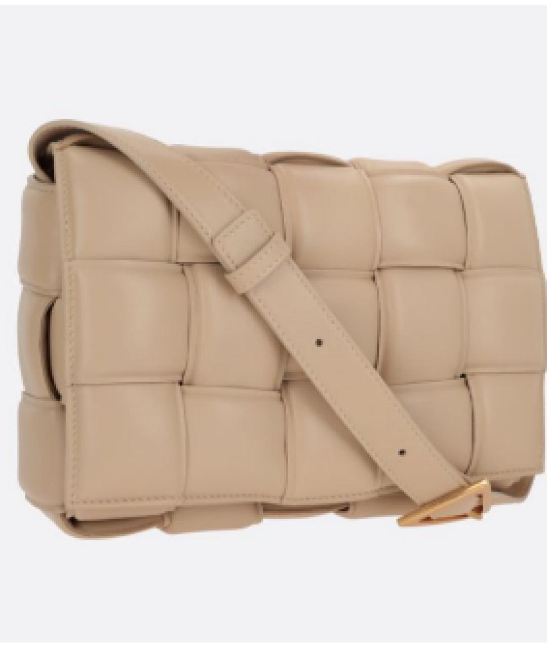 BOTTEGA VENETA Бежевая кожаная сумка через плечо, фото 2