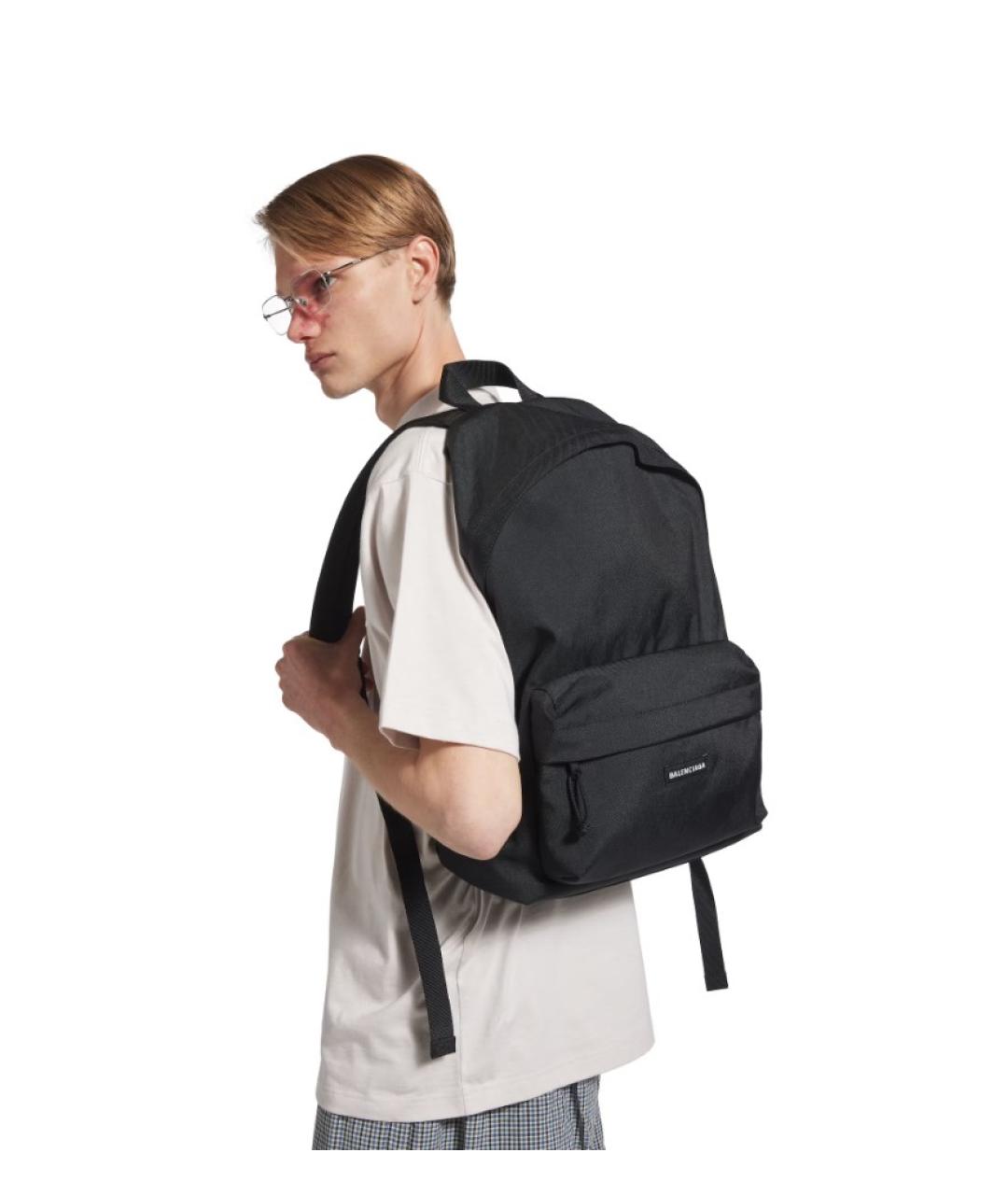BALENCIAGA Черный тканевый рюкзак, фото 4