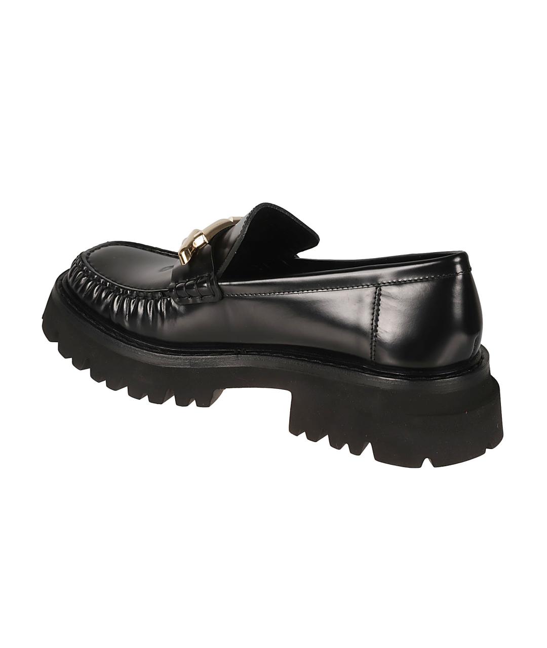 FERRAGAMO Черные кожаные лоферы, фото 3